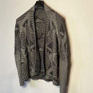 SPARKLE & FADE size Medium open front cardigan grey, Aztec Boho.